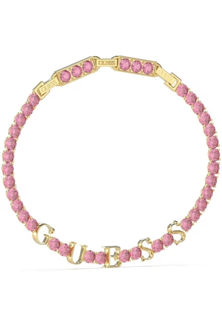 GUESS Bratara Arm Party tennis cu cristale Auriu - Auriu/Roz