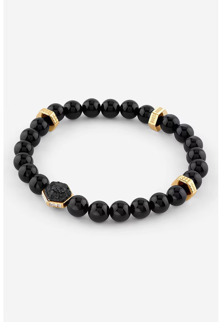 GUESS Bratara cu agate - Auriu/Negru