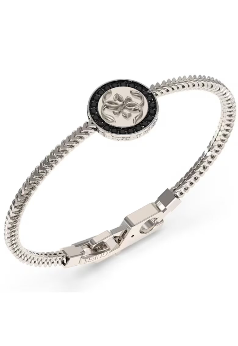 GUESS Bratara Rebel Knight cu cristale JUMB05080JWST - Argintiu
