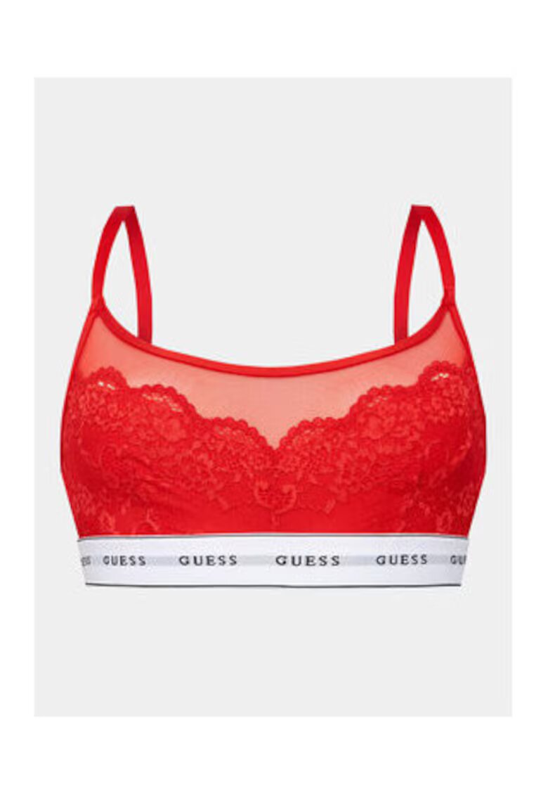 GUESS Bustiera cu logo si dantela