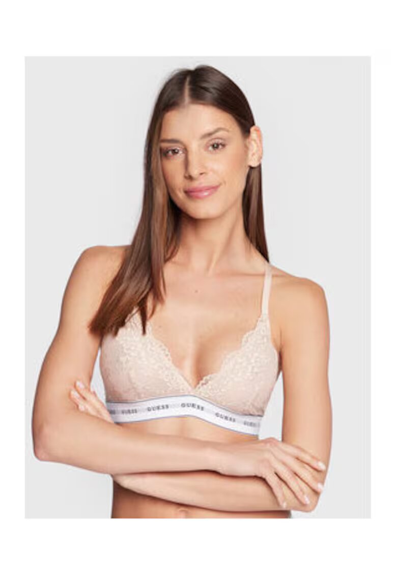 GUESS Bustiera de dantela cu banda logo