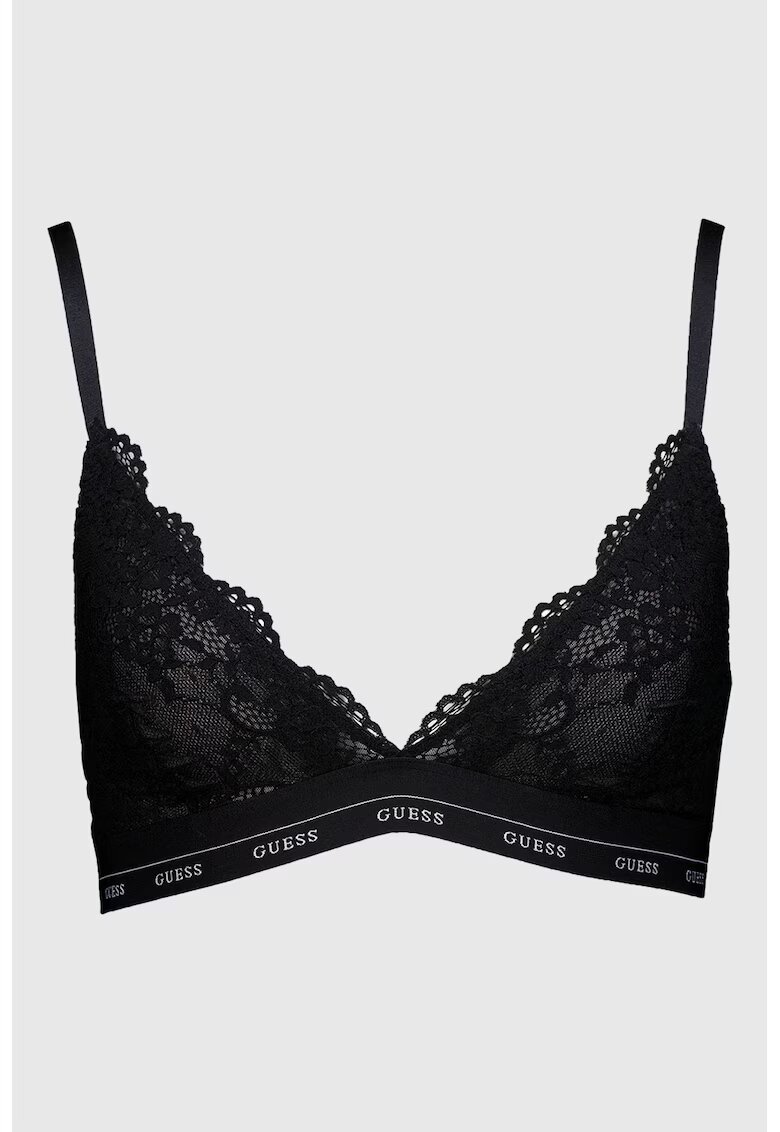 GUESS Bustiera de dantela cu bretele ajustabile - Negru