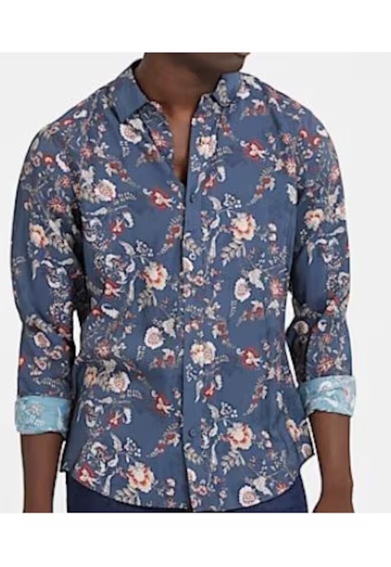 GUESS Camasa barbati - Modal - Multicolor - Bleumarin