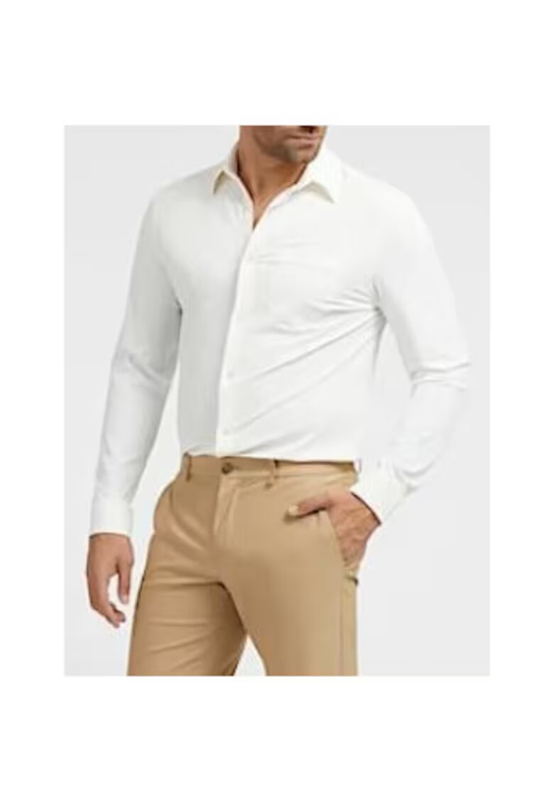 GUESS Camasa barbati - Poliamida - Slim fit - Crem - Crem