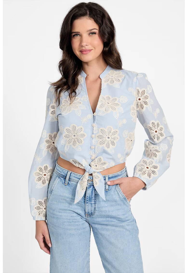 GUESS Camasa crop cu broderie