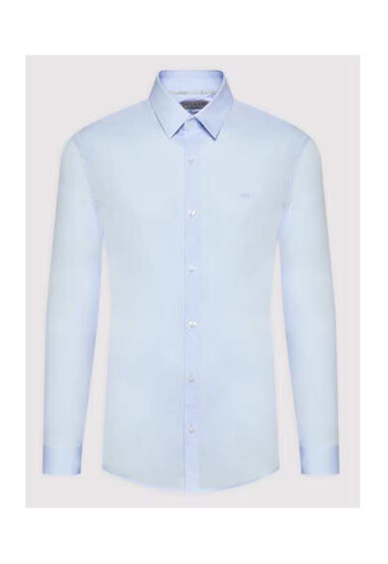 GUESS Camasa cu guler ascutit - Albastru deschis
