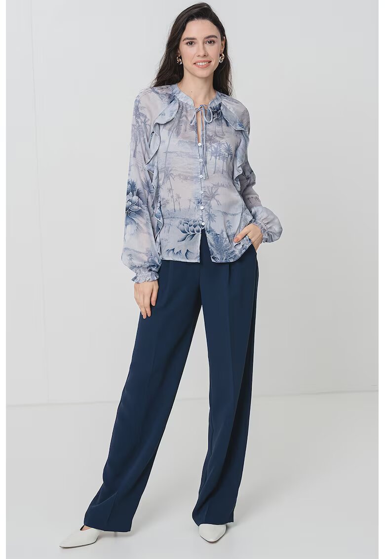 GUESS Camasa cu imprimeu grafic - Albastru inchis/Albastru prafuit
