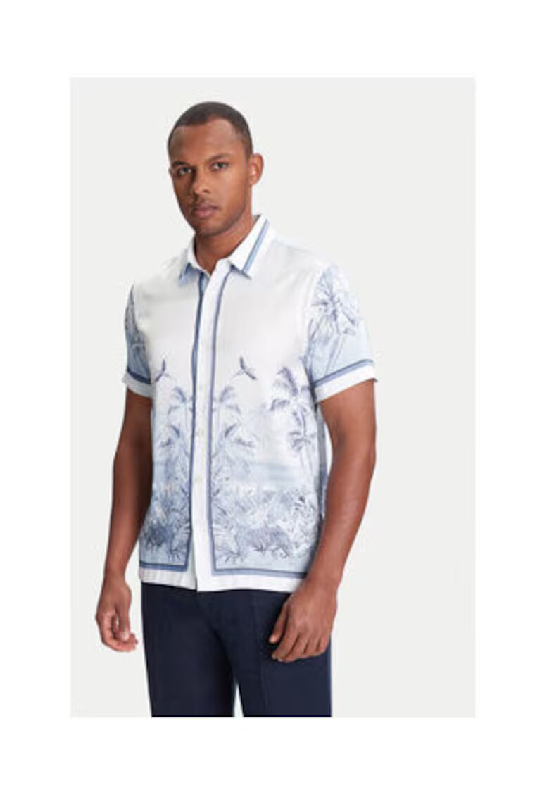 GUESS Camasa din amestec de poliester cu imprimeu floral