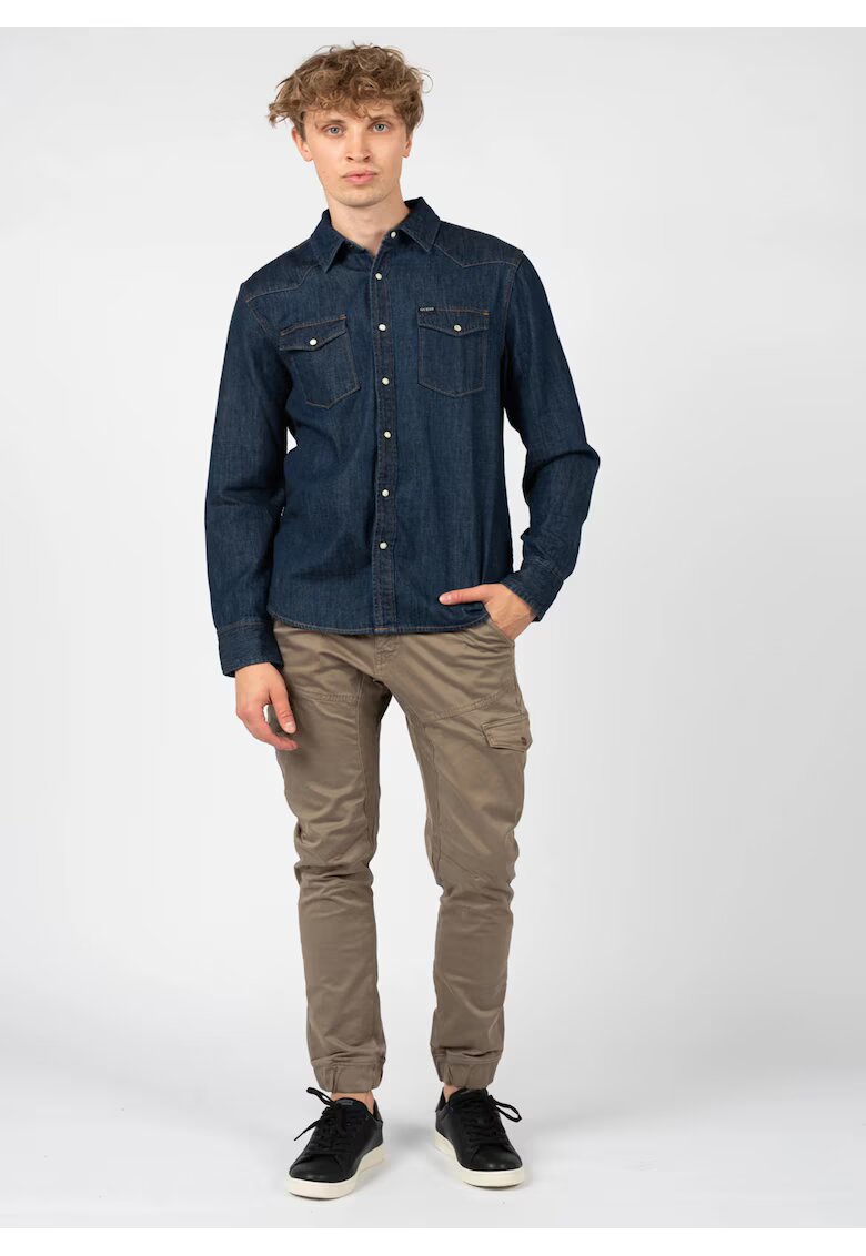 GUESS Camasa din denim cu gular clasic -