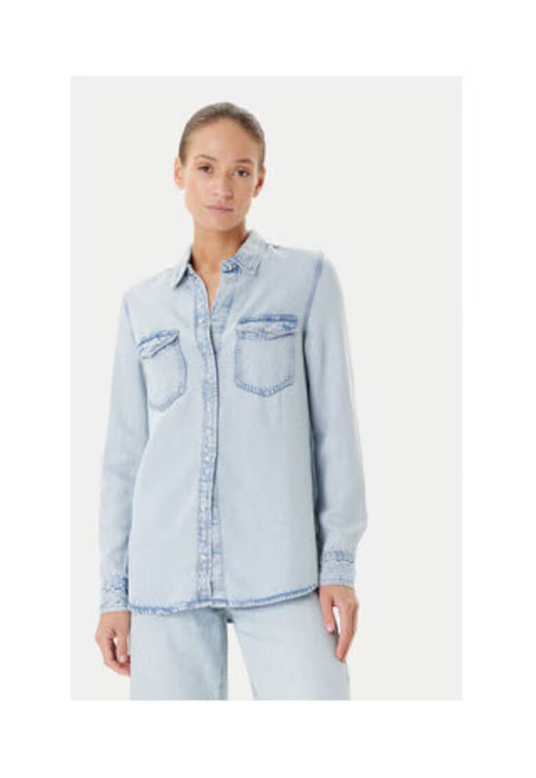 GUESS Camasa din lyocell cu aspect din denim