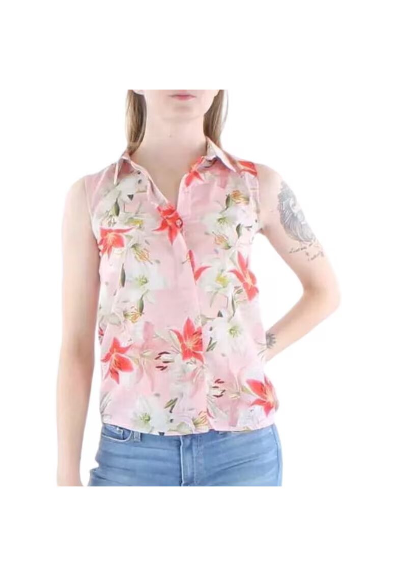 GUESS Camasa fara maneci fete - Poliester - Multicolor -