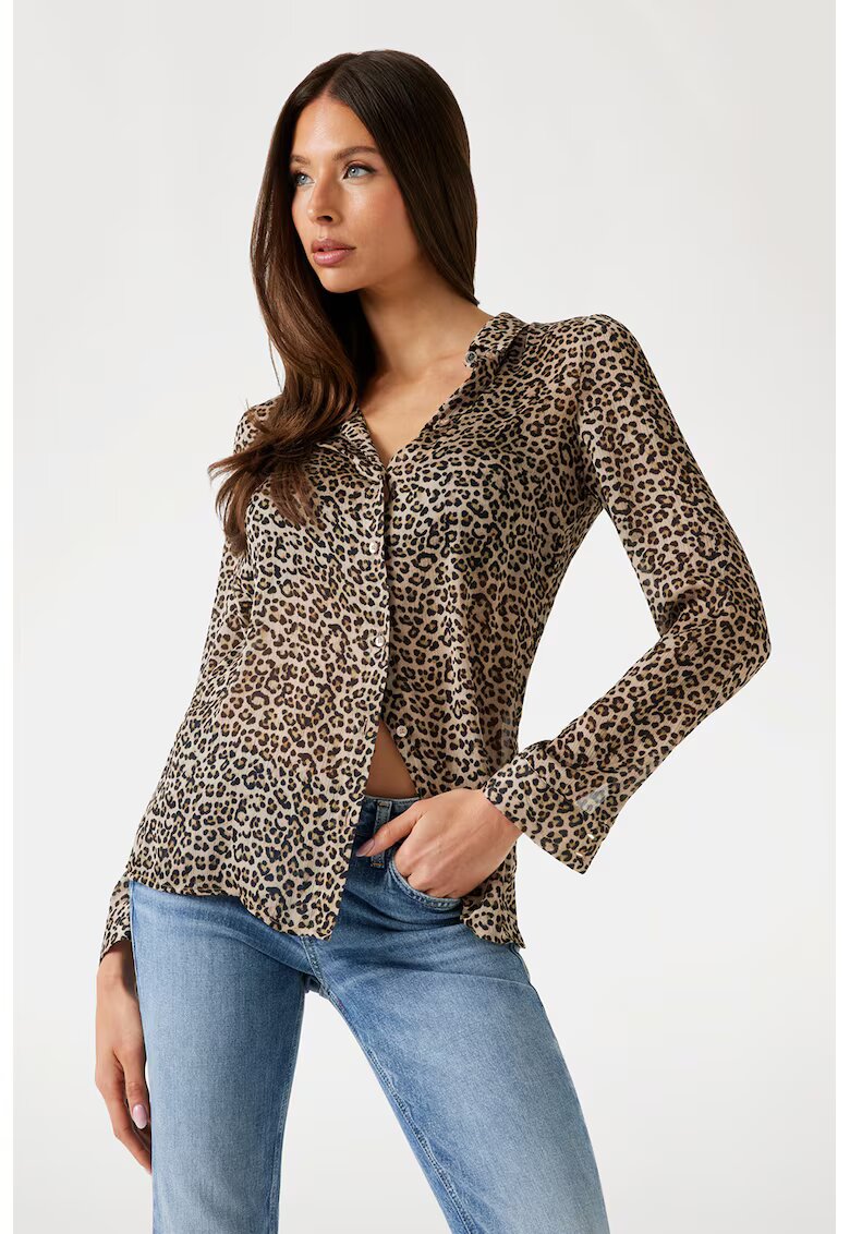 GUESS Camasa slim fit cu animal print