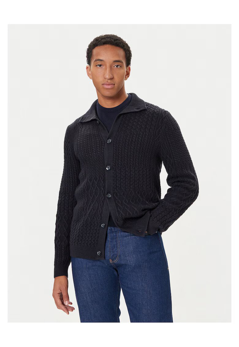 GUESS Cardigan barbatesc bleumarin