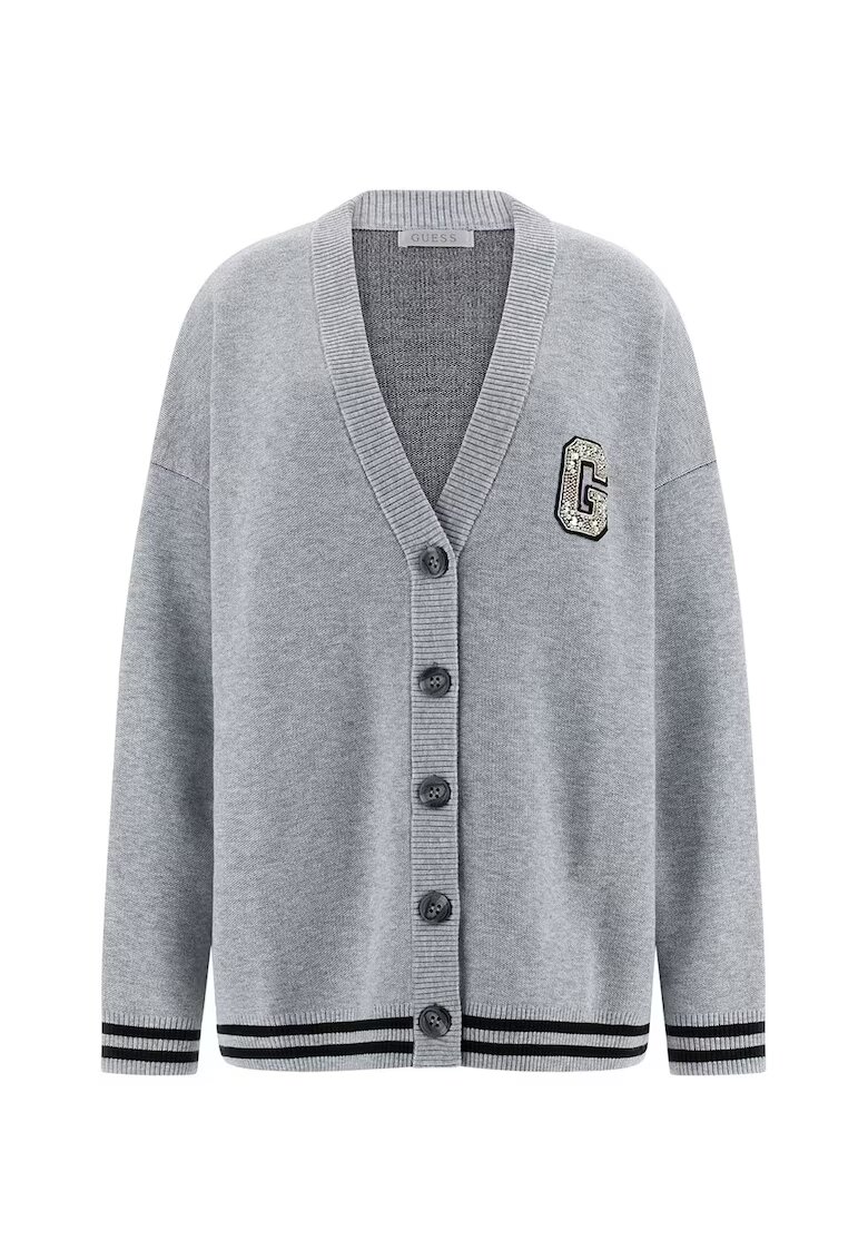GUESS Cardigan cu decolteu in V si nasturi - Gri melange