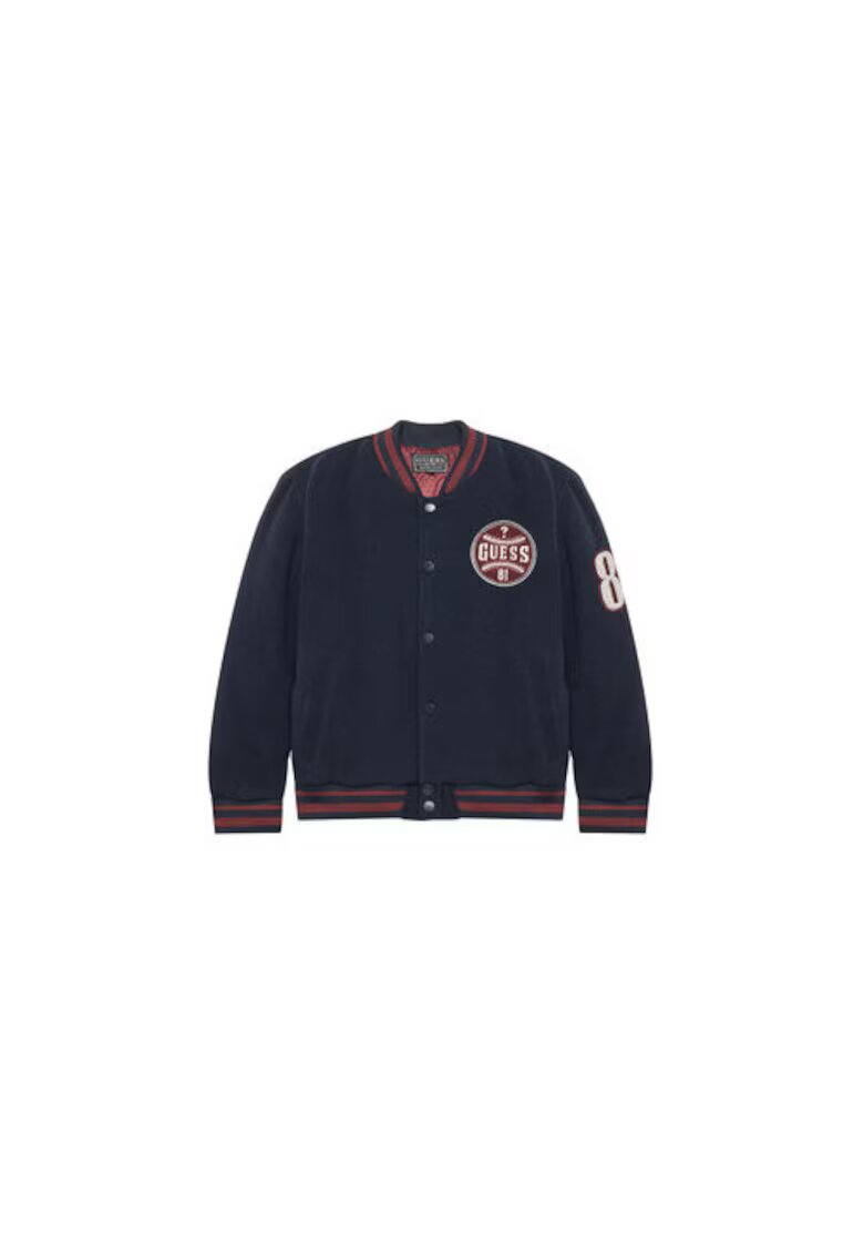 GUESS Cardigan cu nasturi si model logo
