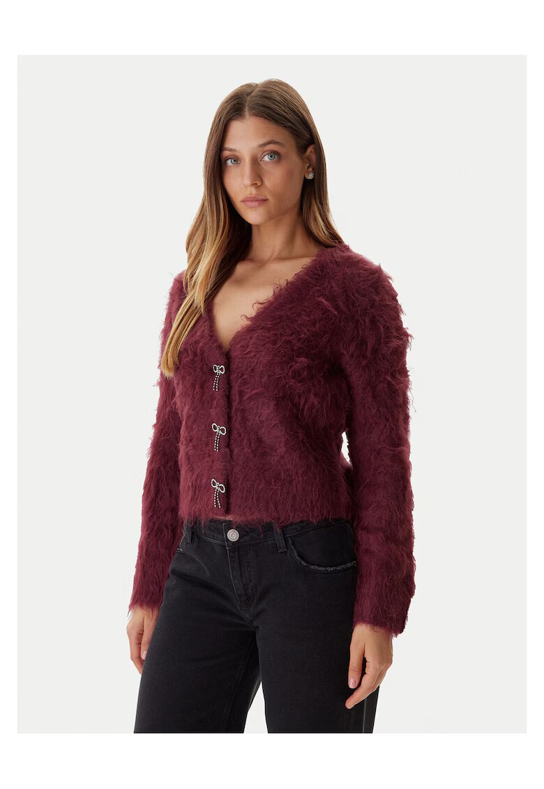 GUESS Cardigan dama visiniu - pulover de toamna - material moale