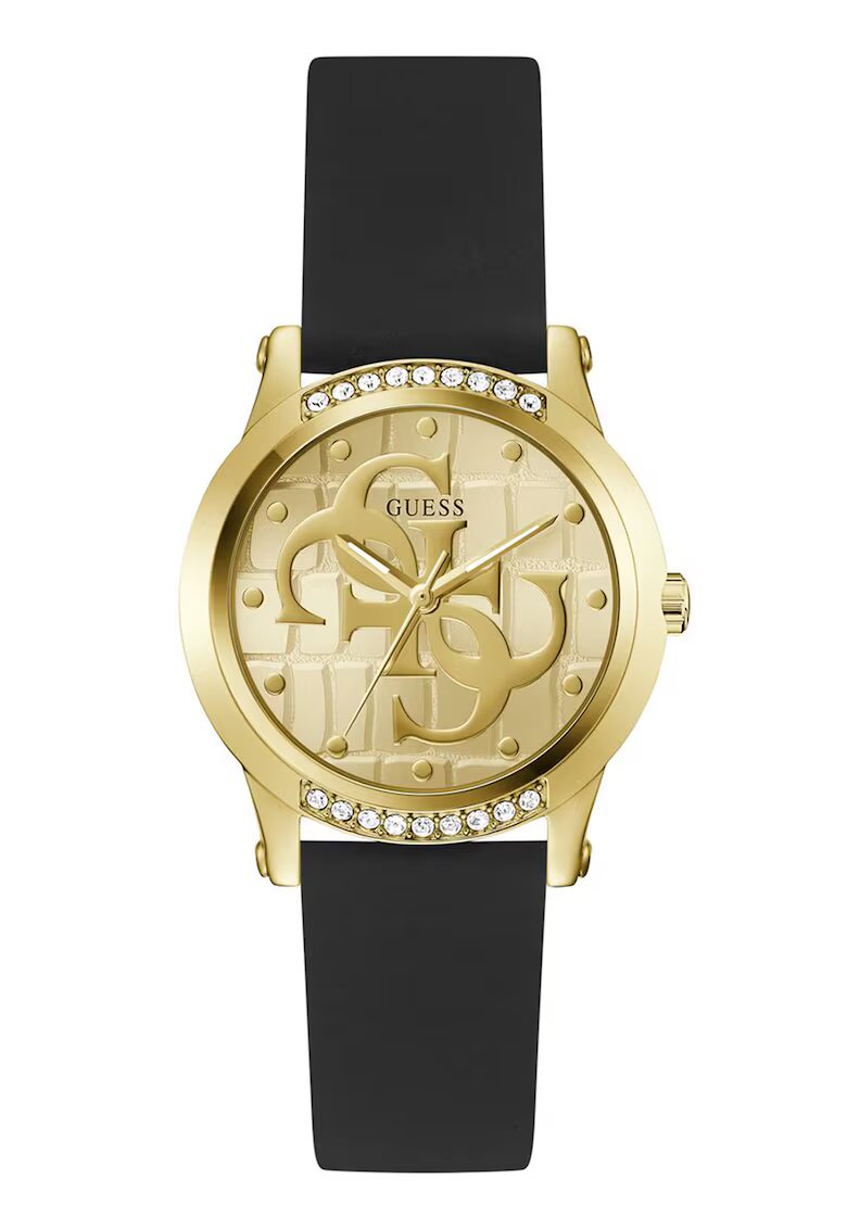 GUESS Ceas analog cu cristale - Auriu/Negru