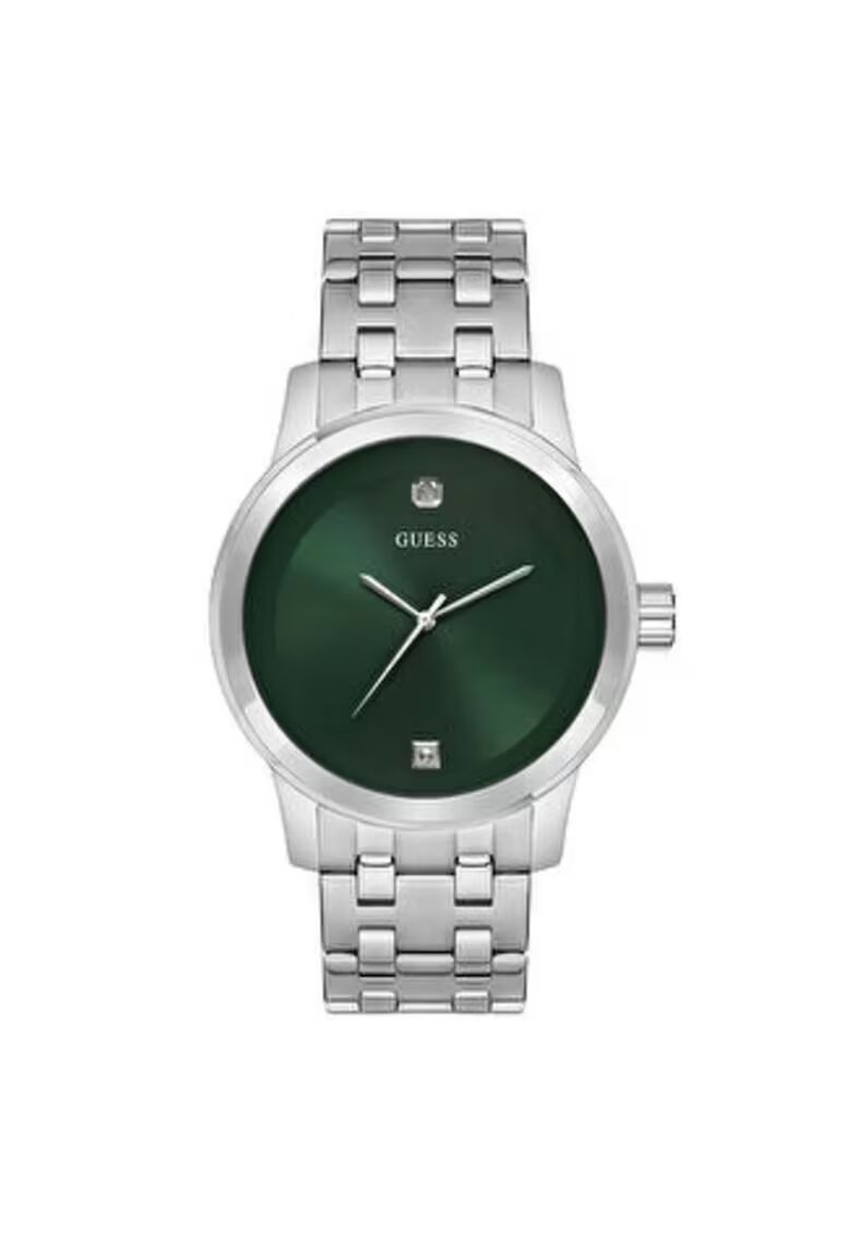 GUESS Ceas barbatesc model U11576G4M - 45 mm - curea din otel gri metalizat - mecanism quartz - rezistenta la apa 5 ATM