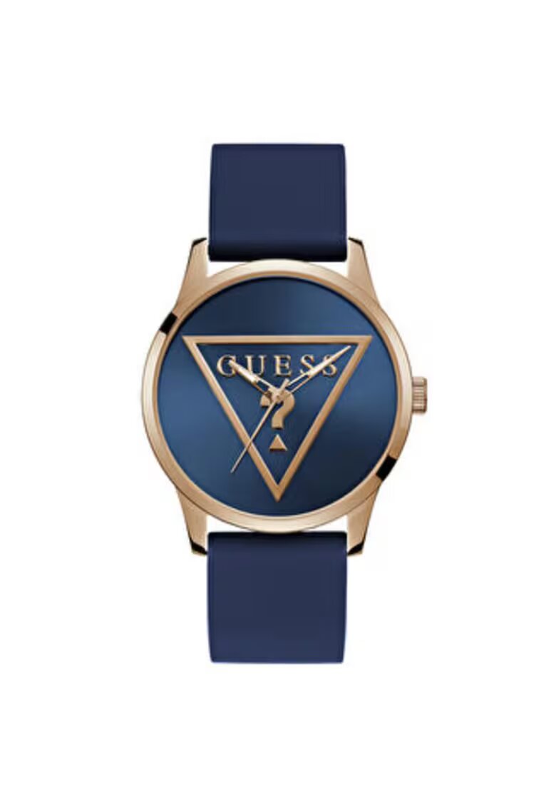 GUESS Ceas barbatesc model U1409G4M - 43 mm - curea silicon - carcasa otel - albastru - rezistenta la apa 5 ATM