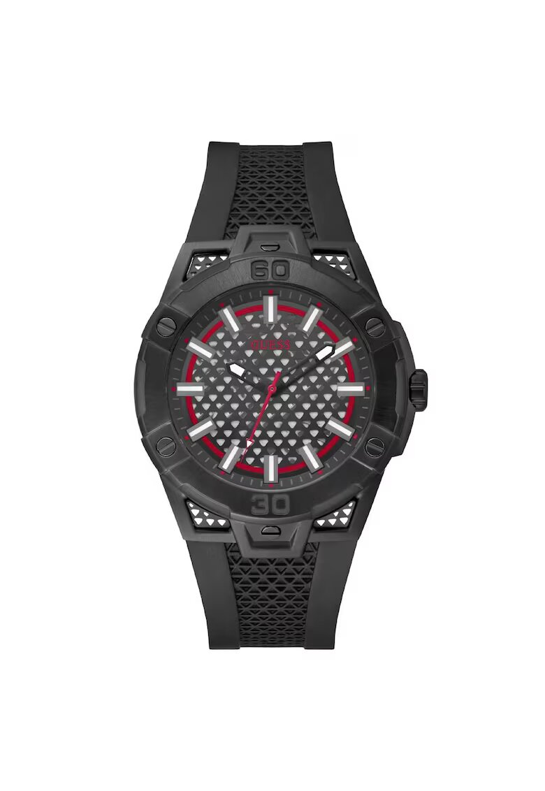 GUESS Ceas barbati GW0712G1 negru silicon 44mm