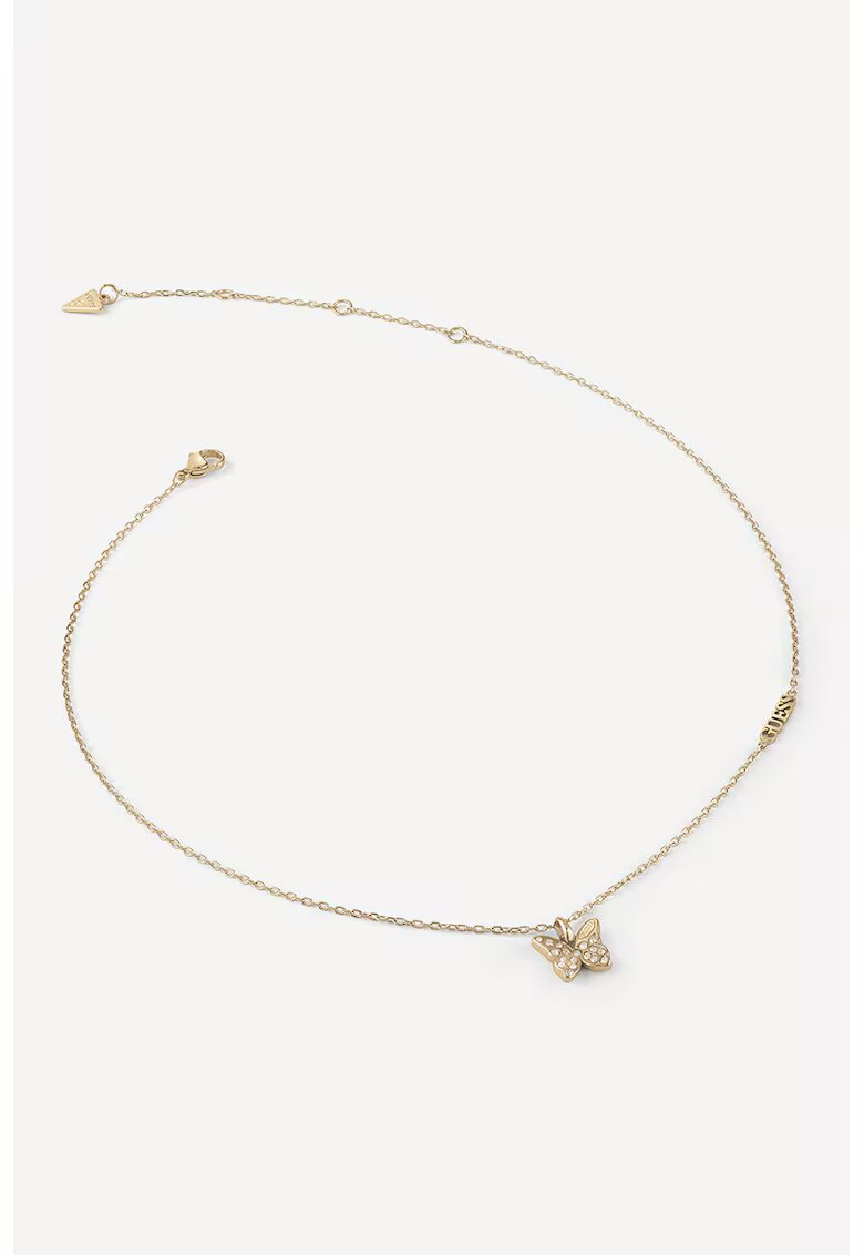 GUESS Colier cu pandantiv cu fluture - Auriu