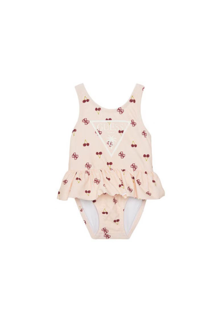 GUESS Costum de baie pentru fete cu volan si imprimeu