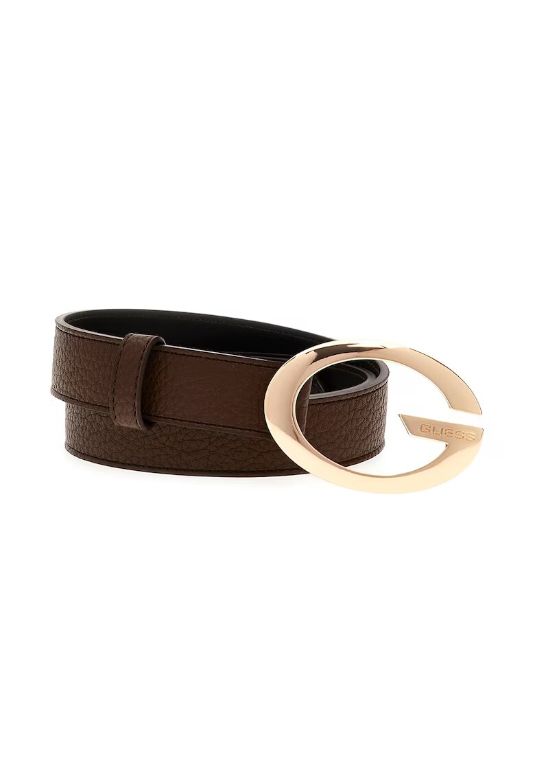 GUESS Curea cu catarama cu nit Camden - Maro inchis
