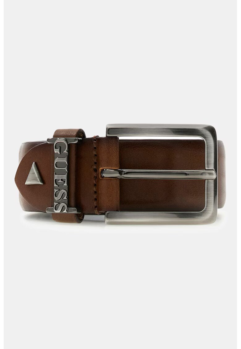 GUESS Curea din piele cu catarama metalica Adj - Maro