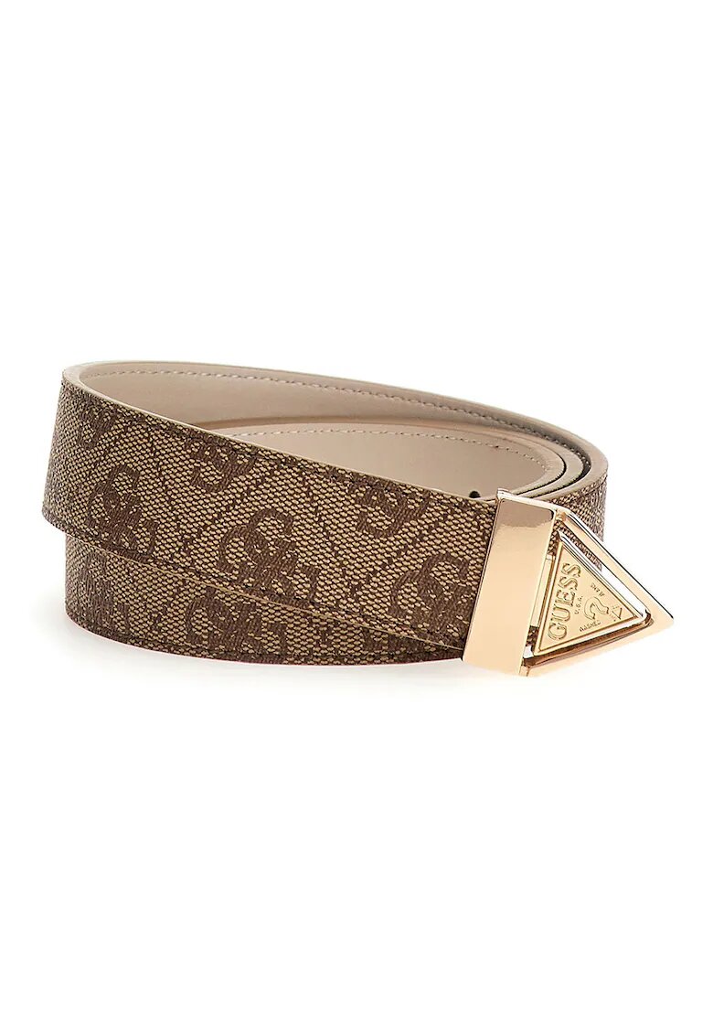 GUESS Curea reversibila cu catarama cu nit Noelle - Maro acaju