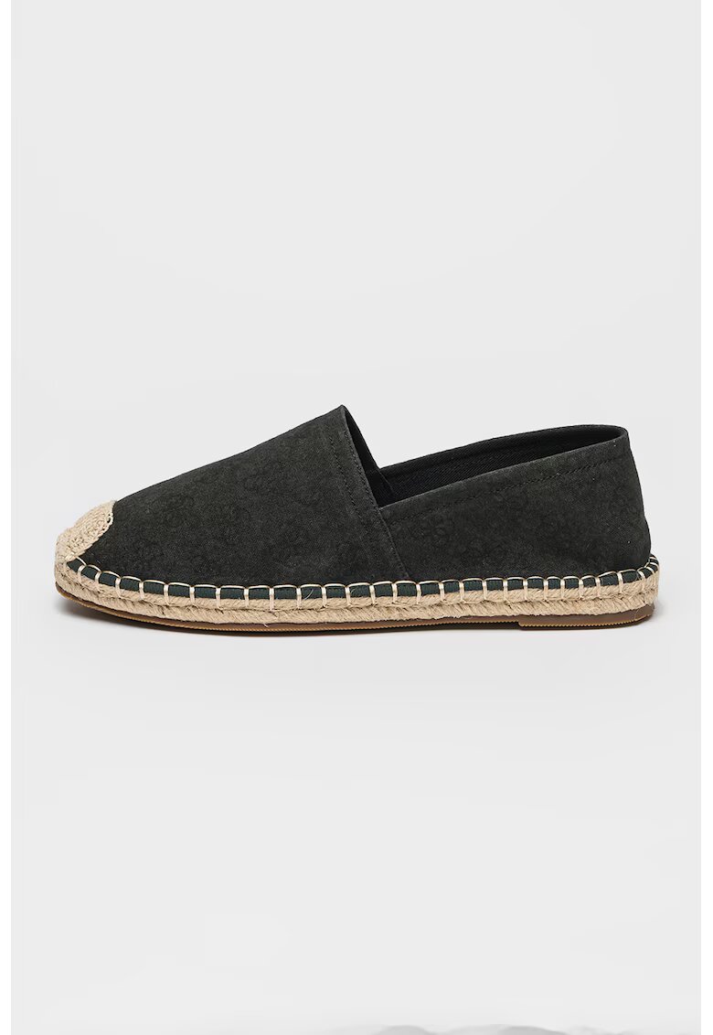 GUESS Espadrile de bumbac cu logo - Negru