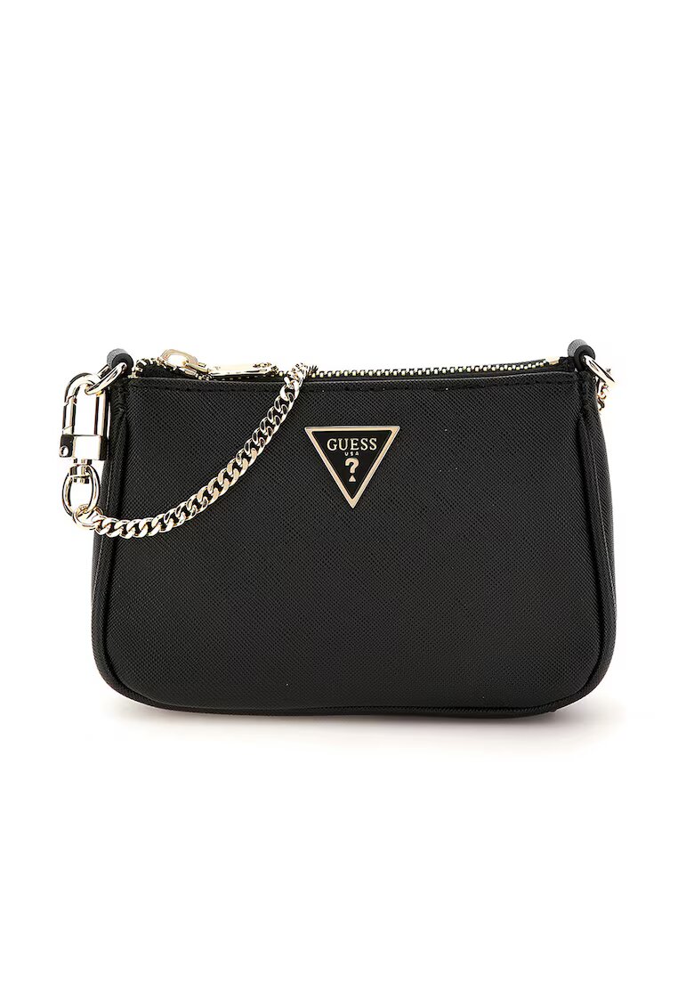 GUESS Etui din piele ecologica saffiano - Negru
