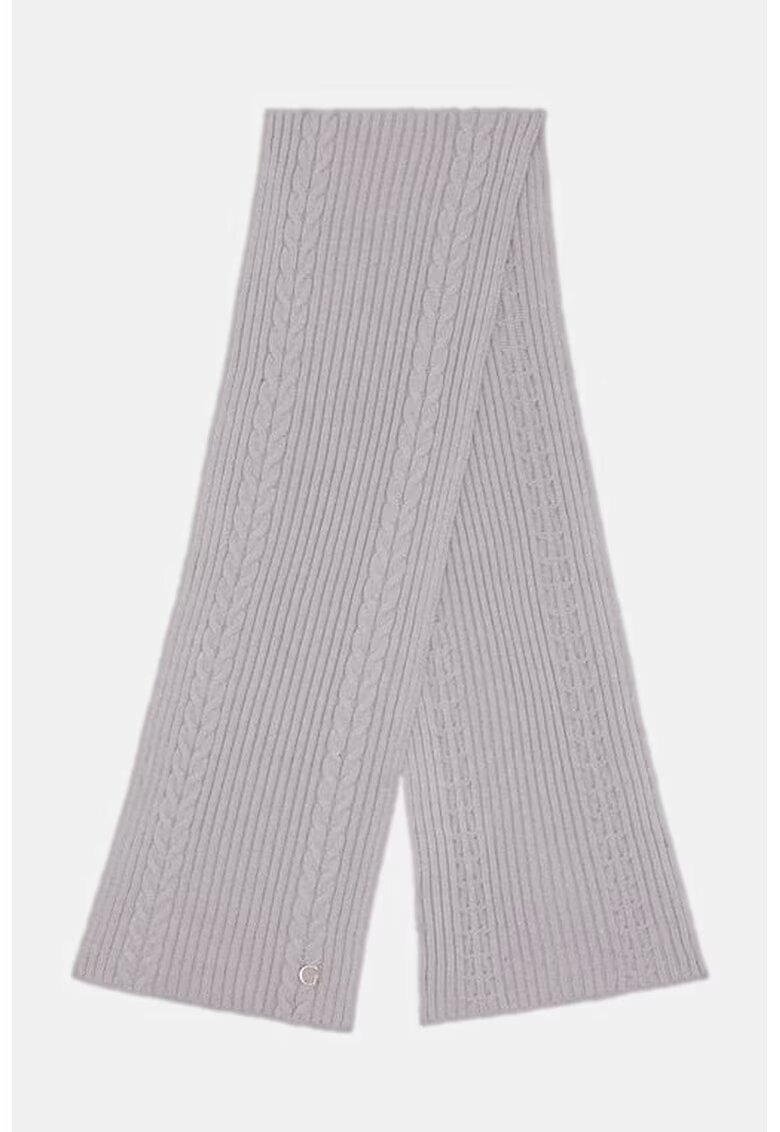 GUESS Fular tricotat cu model torsade - Gri