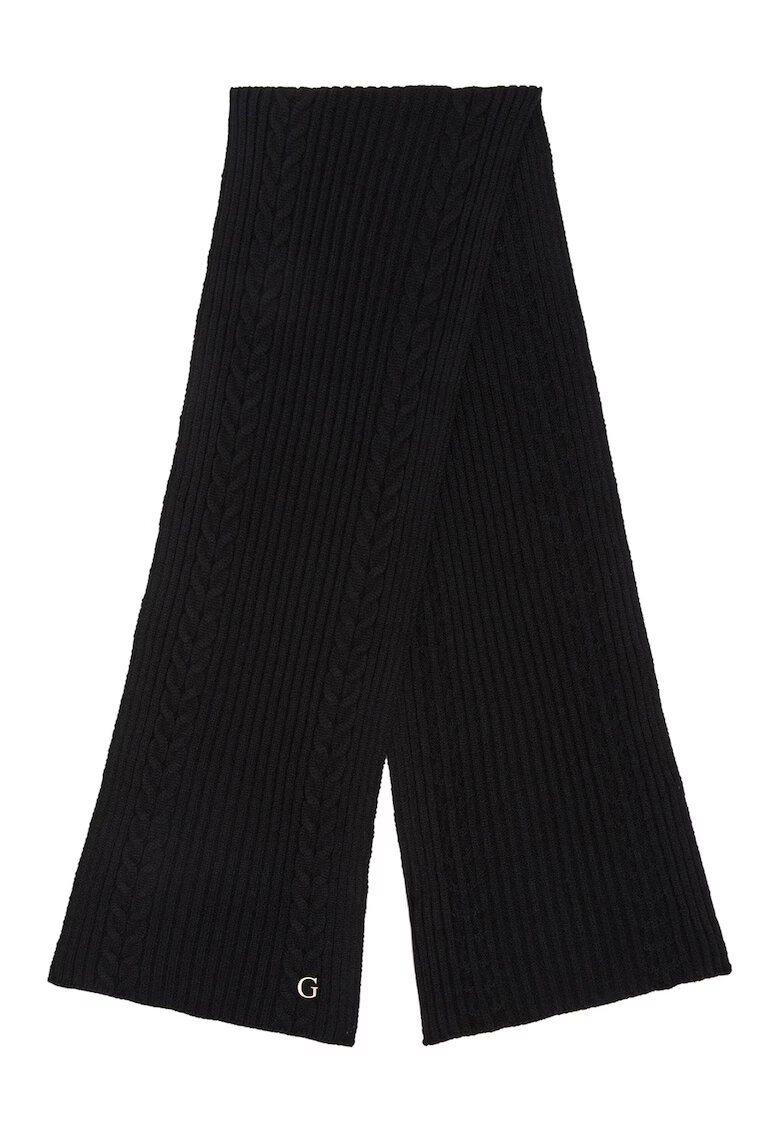 GUESS Fular tricotat cu model torsade - Negru