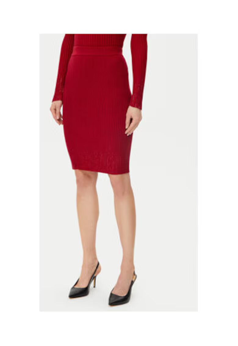 GUESS Fusta cambrata din jerseu cu striatii