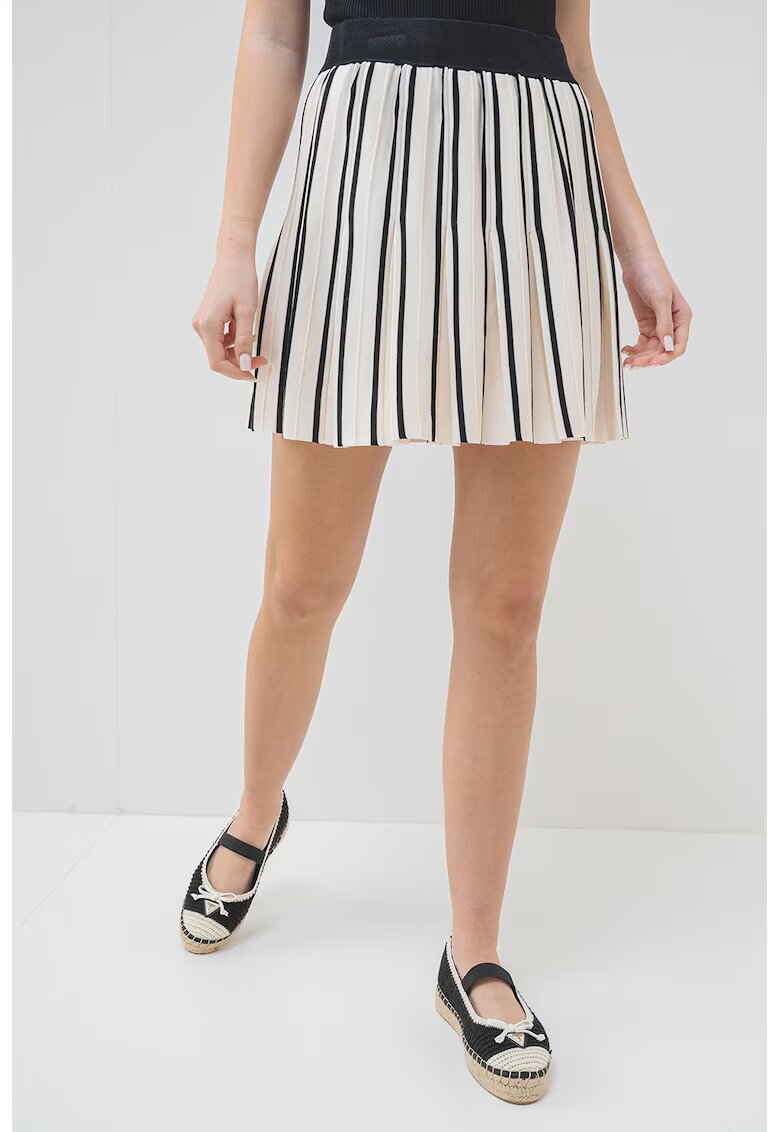 GUESS Fusta cu pliuri - pentru fitness - Alb fildes/Negru