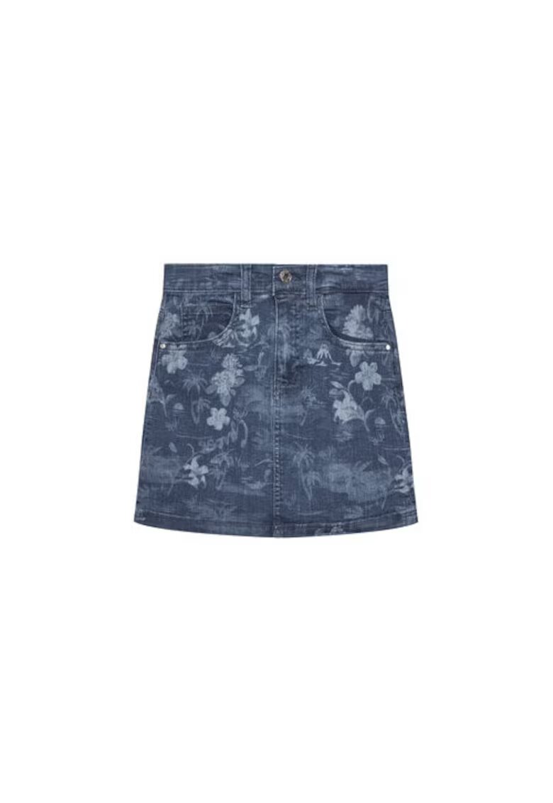 GUESS Fusta din denim cu model floral