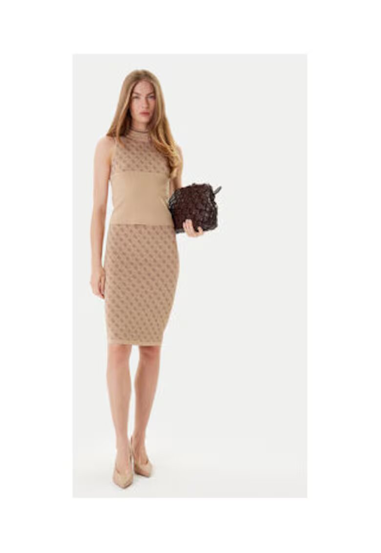 GUESS Fusta midi creion cu model