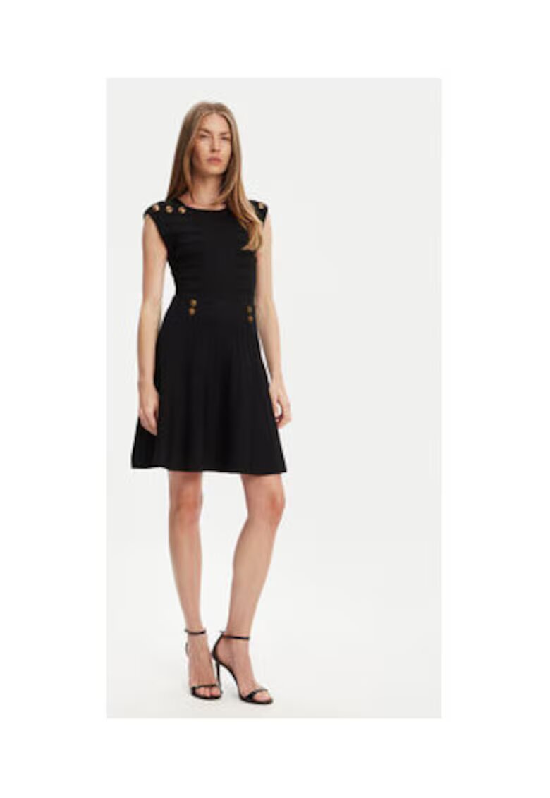 GUESS Fusta scurta striata cu nasturi metalici decorativi