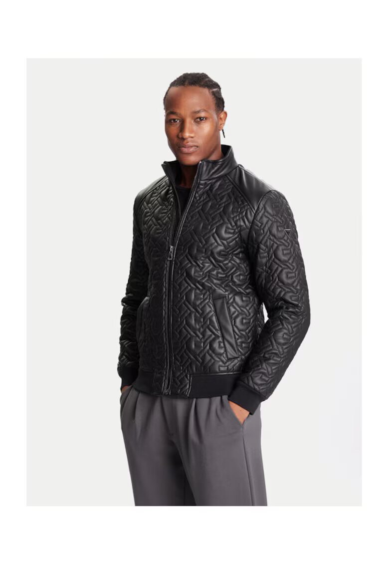 GUESS Geaca barbati - imitatie de piele - negru - Negru