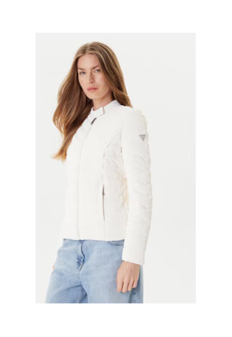 GUESS Geaca cu buzunare cu fermoar si model uni