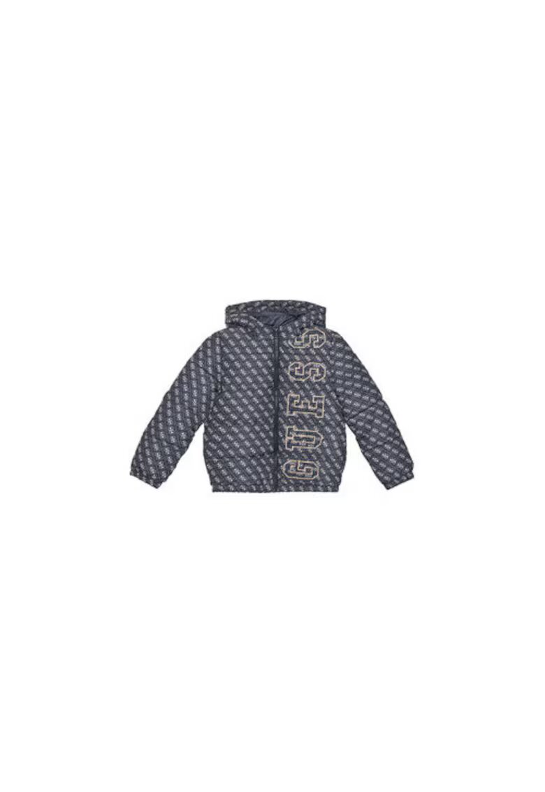 GUESS Geaca cu model logo - vatelina si fermoar