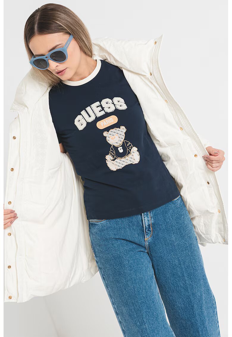 GUESS Geaca cu vatelina - Alb murdar