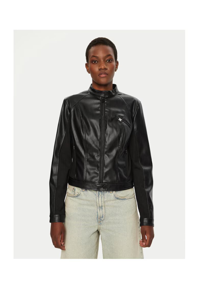 GUESS Geaca de piele - negru