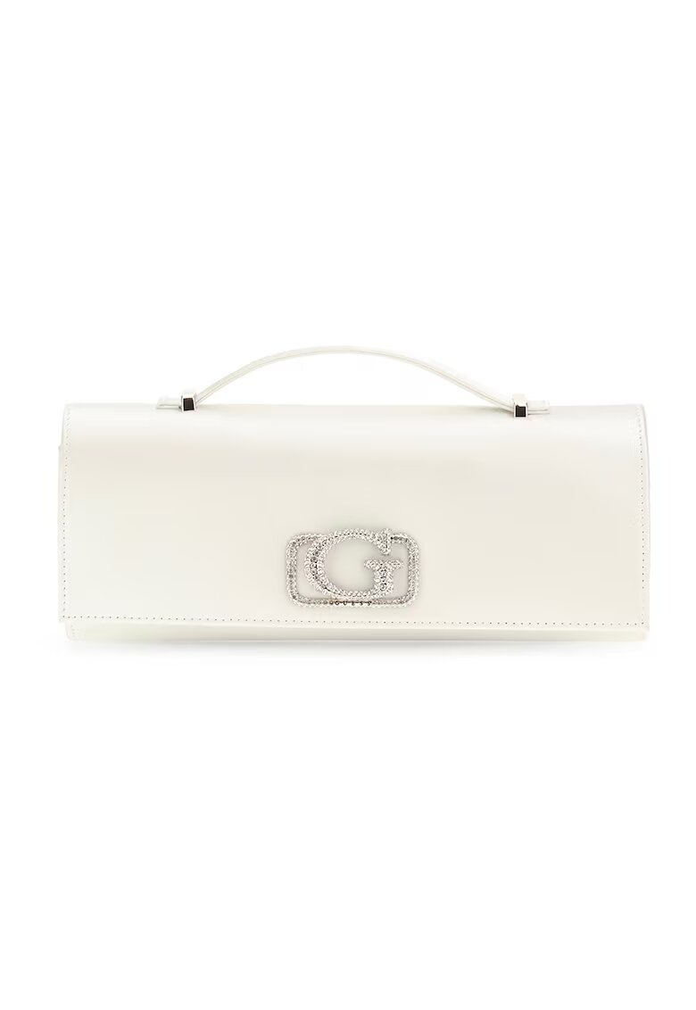 GUESS Geanta crossbody cu bareta lant - Alb optic
