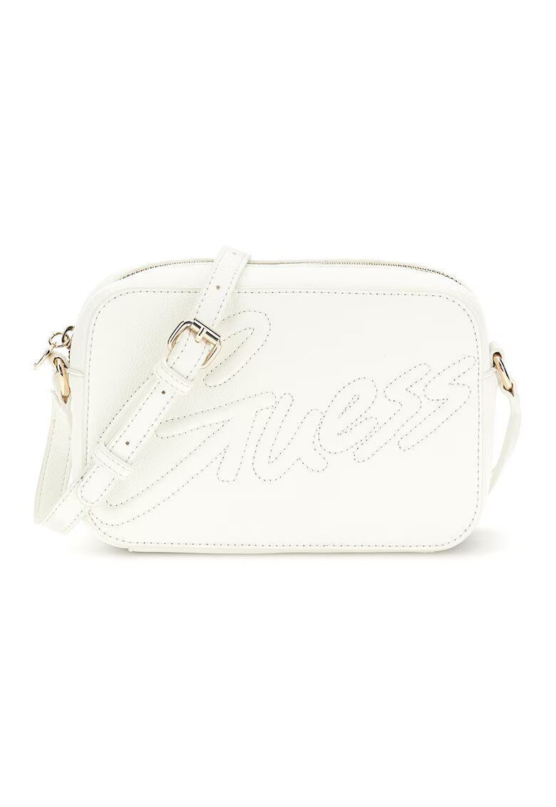 GUESS Geanta crossbody cu logo in relief - Alb fildes