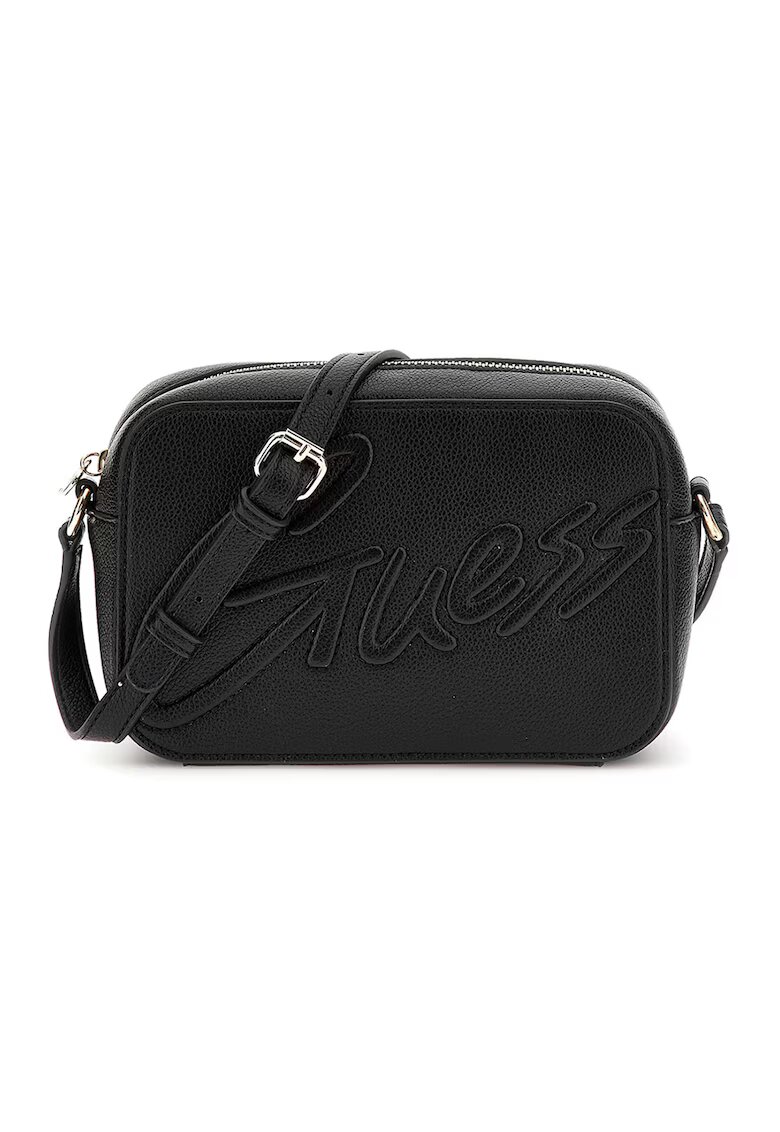 GUESS Geanta crossbody cu logo in relief - Negru