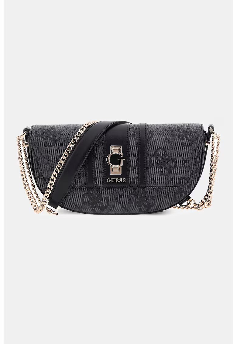 GUESS Geanta crossbody cu model logo - Gri inchis