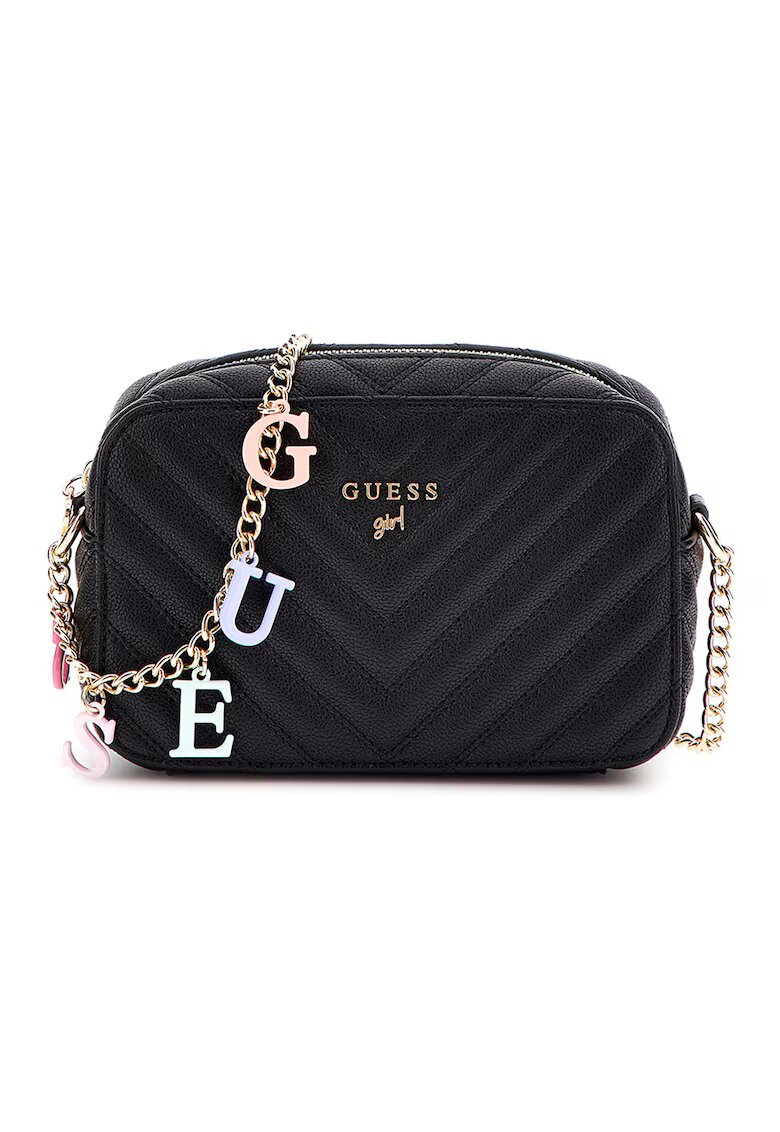 GUESS Geanta crossbody cu talismane logo - Negru