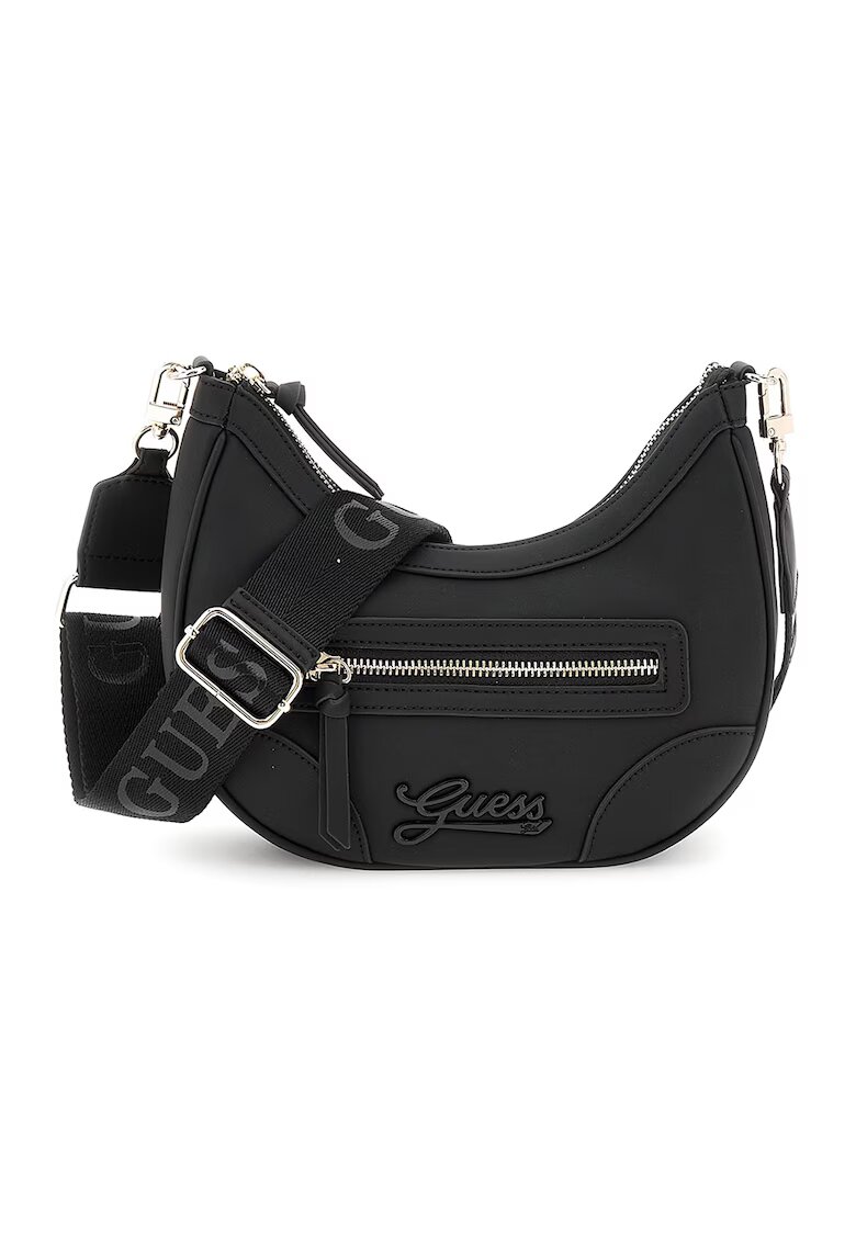 GUESS Geanta crossbody de piele ecologica cu bareta ajustabila - Negru stins
