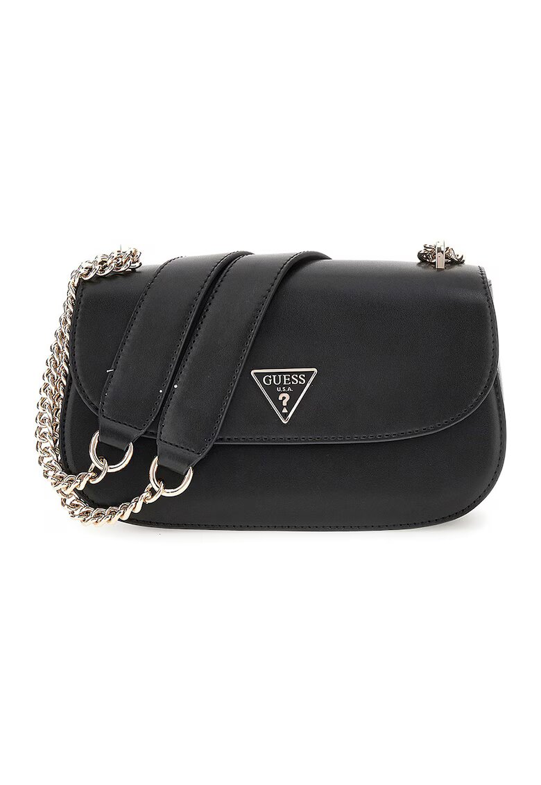GUESS Geanta crossbody de piele ecologica cu bareta de lant Daryna - Negru